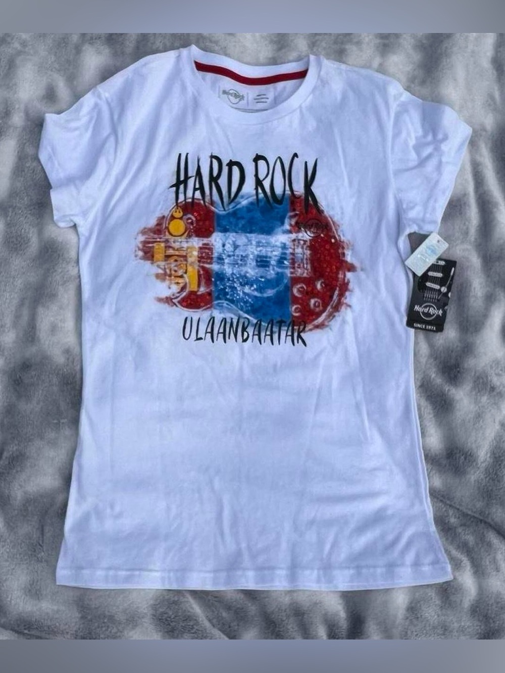 White Hard Rock Cafe Ulaanbaatar Sequined Women’s T-Shirt